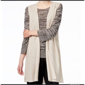 Eileen Fisher Beige Organic Linen Knit Vest